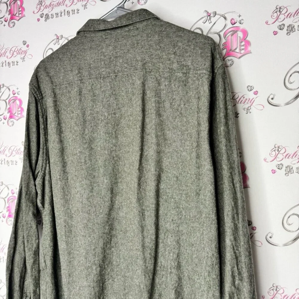 Only & sons Men's Gray green Shirt army color button up comfy soft - Picture 5 of 10